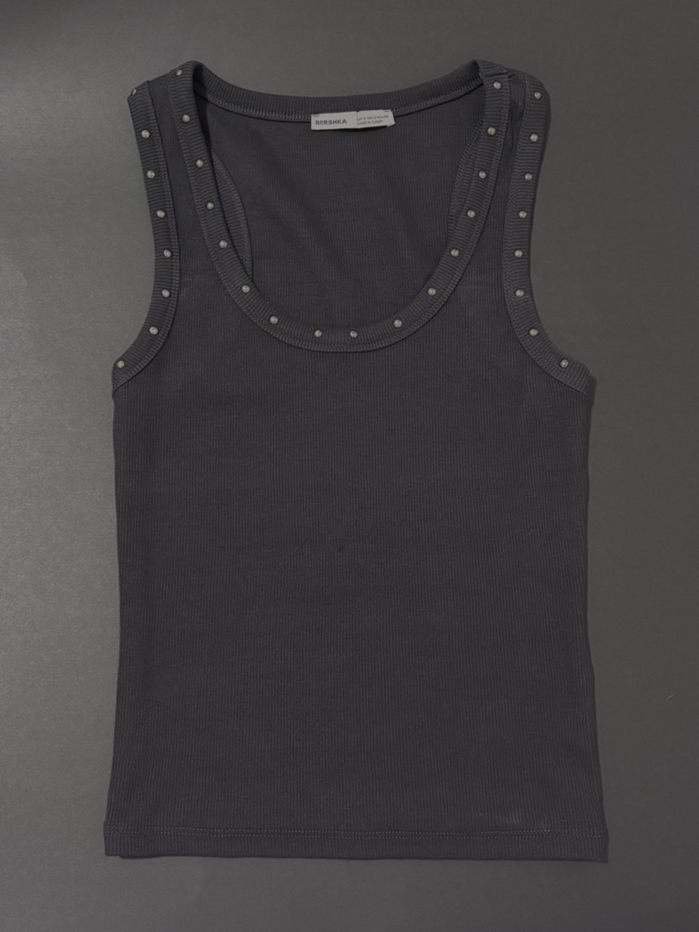 Bershka studded tank top in grey 🖤✨